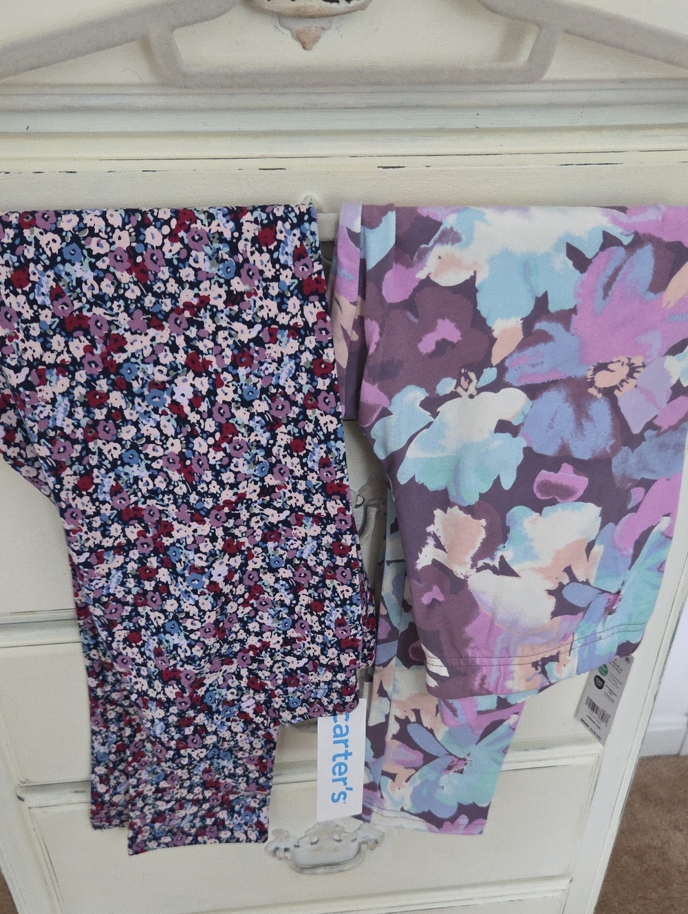 Carter's Girls Floral Mix Leggings in Purple, Blue and Pink